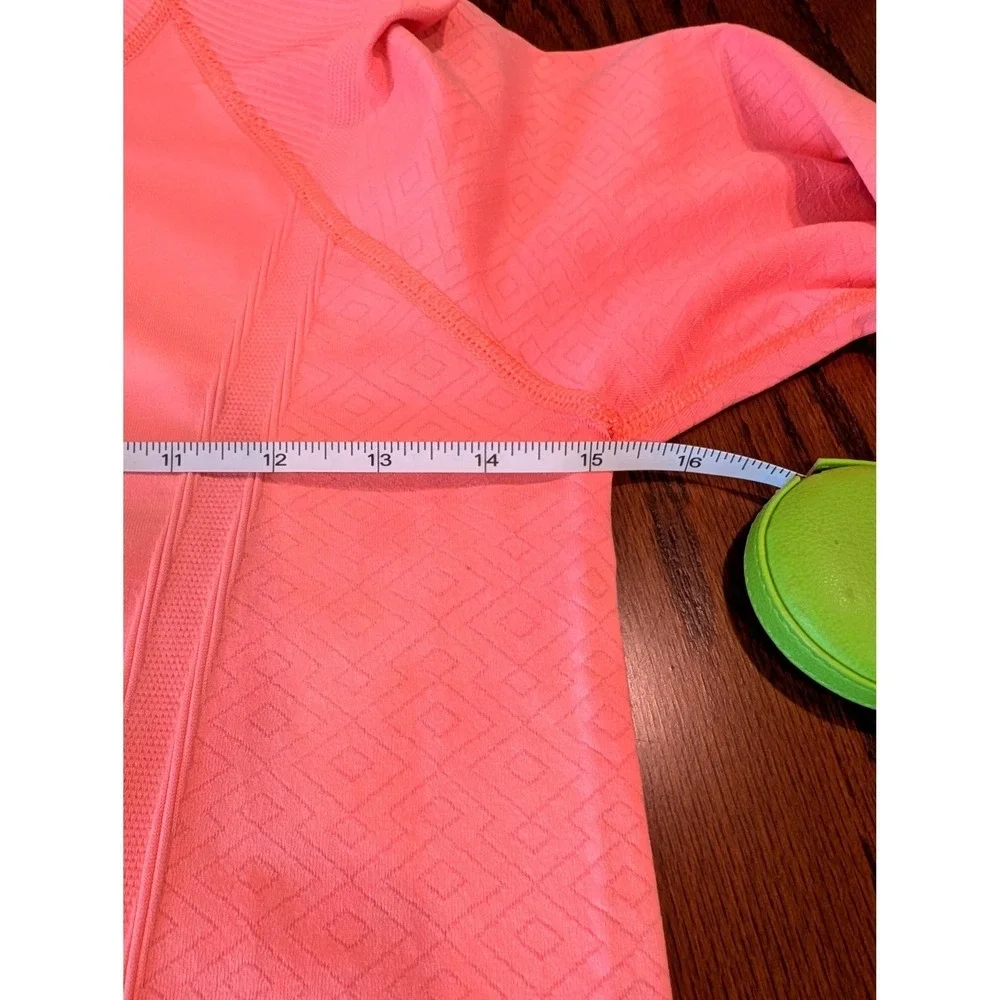 Athleta Momentum Pullover Quarter Zip Workout Top Long Sleeve Coral Pink Sz S